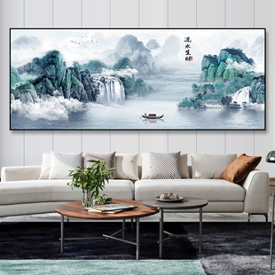 流水生财钻石画客厅满钻2026新款 砖石秀钻石贴十字绣山水风景大画