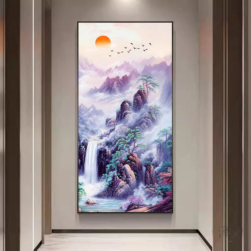 玄关紫气东来钻石画满钻