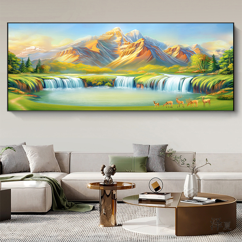 十字绣钻石绣卧室日照金山