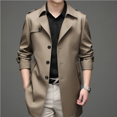 领装 商务休闲西装 男士 时尚 外套潮 风衣男2025春秋新品 加大码 中长款