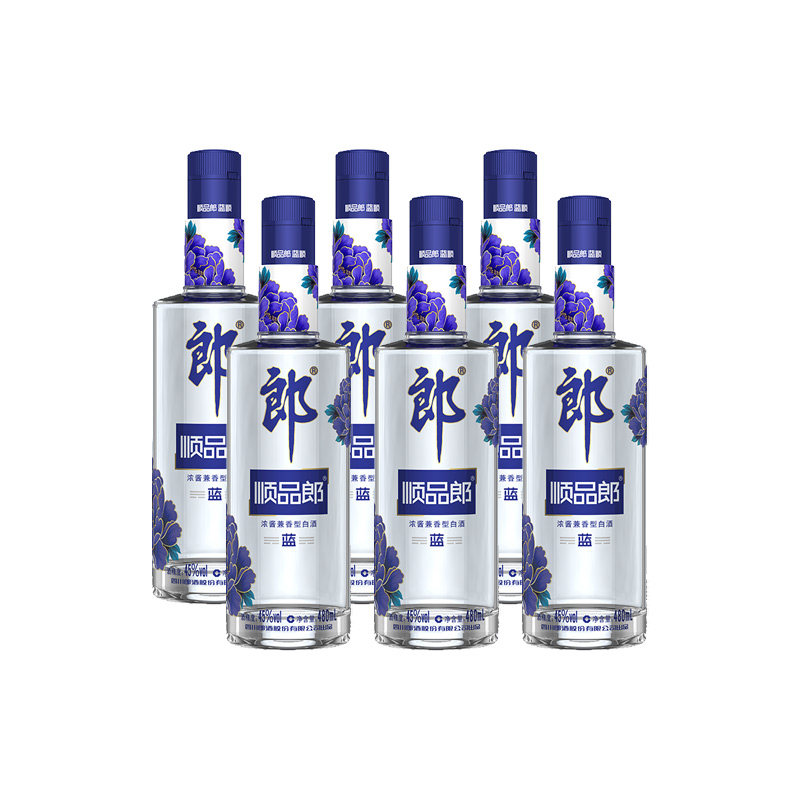 郎酒45度浓酱兼香型顺品郎480蓝顺480ml*6瓶四川光瓶白酒口粮酒