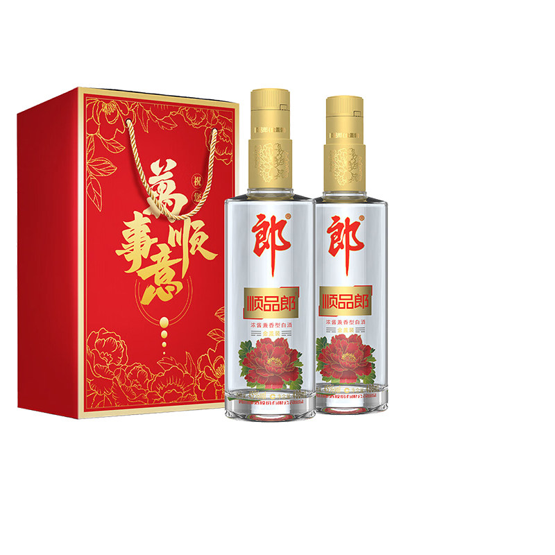 郎酒顺品郎480金盖480ml*2瓶礼盒45度浓酱兼香型白酒自饮光瓶口粮