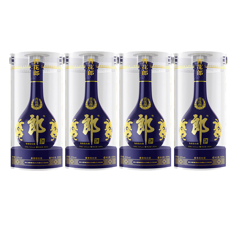 郎酒 53度酱香型白酒青花郎500ml*4瓶 庄园酱酒