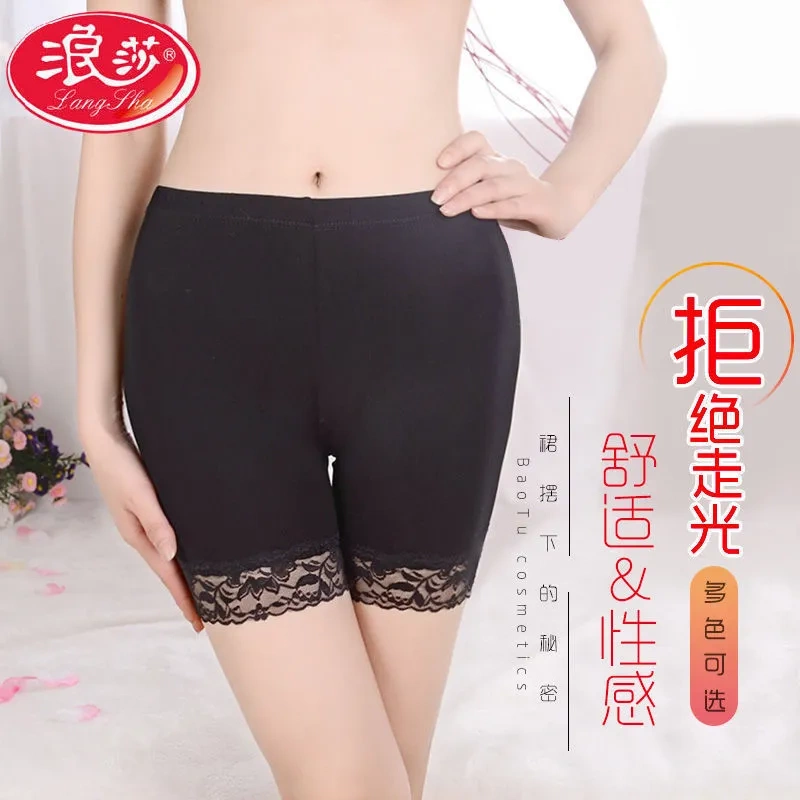 浪莎安全裤防走光不卷边花边