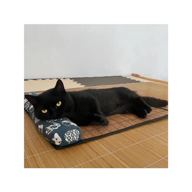 夏季藤编宠物凉席垫物理降温猫垫子布偶猫窝冰垫法斗狗垫子枕头