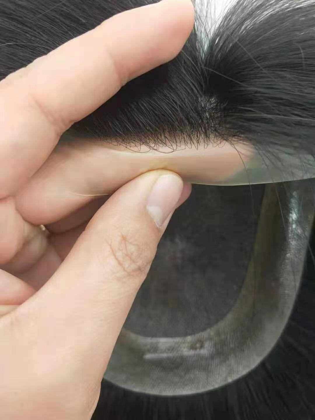 正品超薄前额隐形生物头皮假发男帅气韩版补发片 真人发丝无痕发