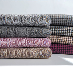 秋冬弹力羊绒毛呢子布料纯色仿羊毛加厚外套大衣服装面料手工混纺