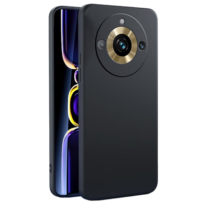 适用realme真我11pro手机壳真我11pro+保护套真我11硅胶全包防摔磨砂简约男女士款手机套黑色软后外手机壳
