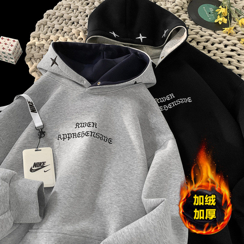 1997邮政局東崛NOLOGO流氓兔的男装店pd大人慵懒港风加绒连帽卫衣