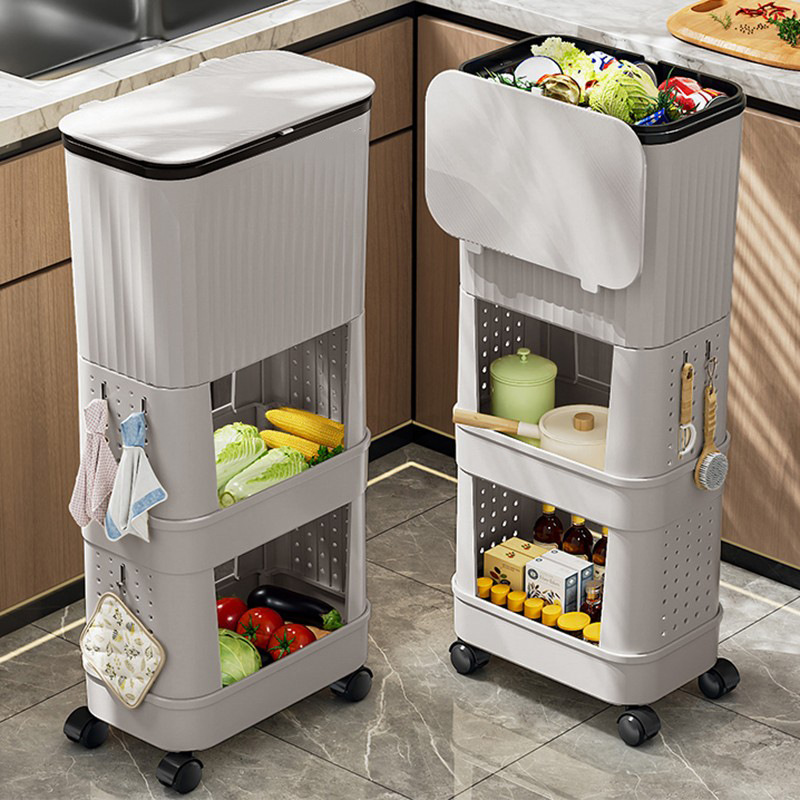 厨房垃圾桶高款可移动家用大容量