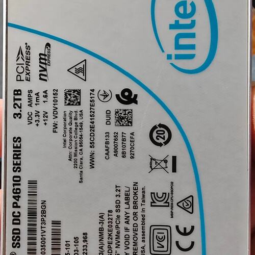 请议价-Intel P4610 3.2TB U.2 NVMe企业级固