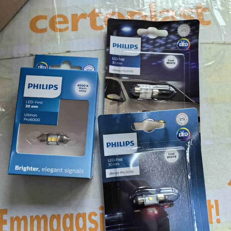 请议价-Philips双尖LED室内灯牌照灯30mm