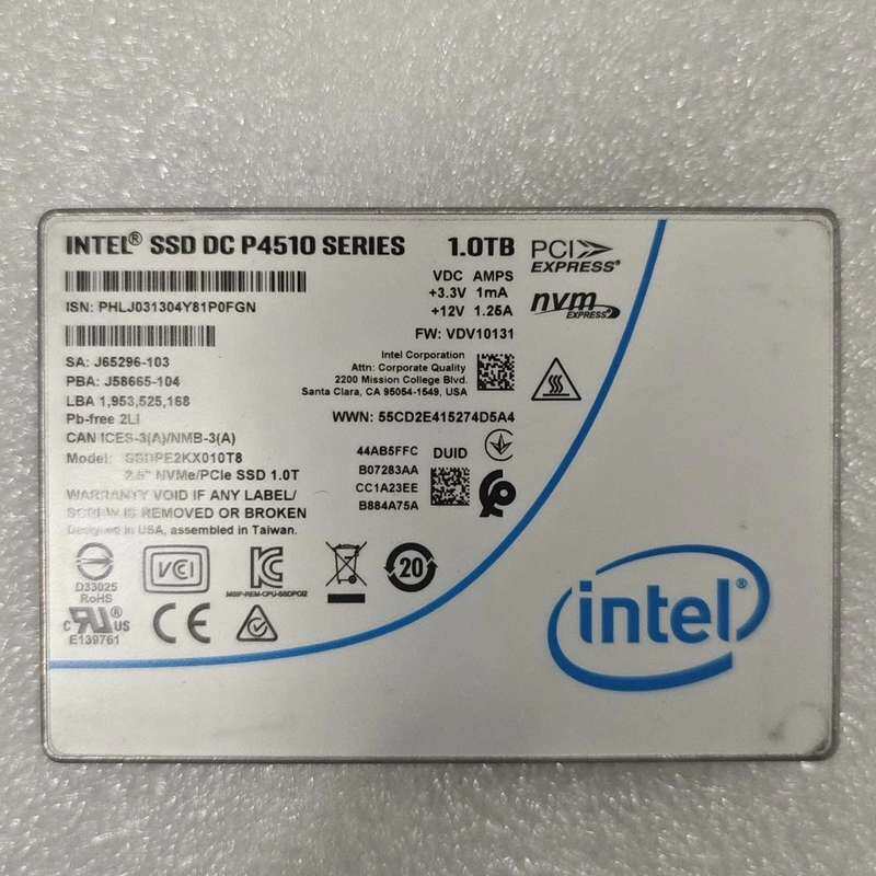 请议价-英特尔Intel P4510 1T NVMe U.2 SSD