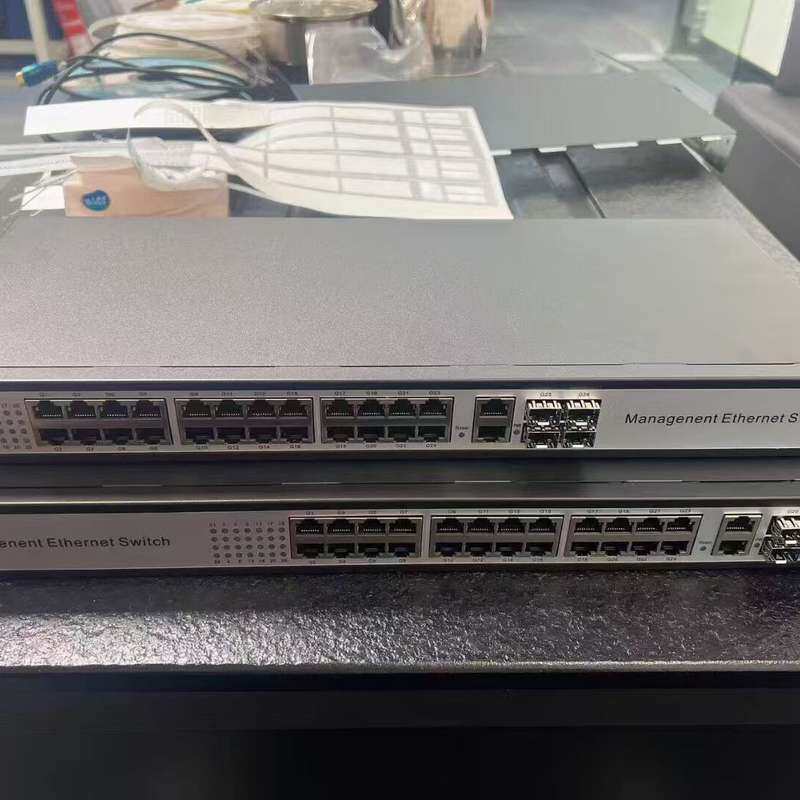 请议价-全千兆28口光纤发器交换机24口电4个SFP光口网管型交换