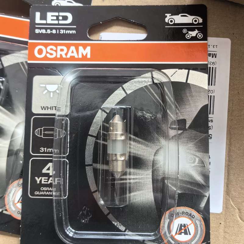 请议价-欧司朗LED灯车顶室内灯牌照灯尾箱灯双尖白光超亮31mm