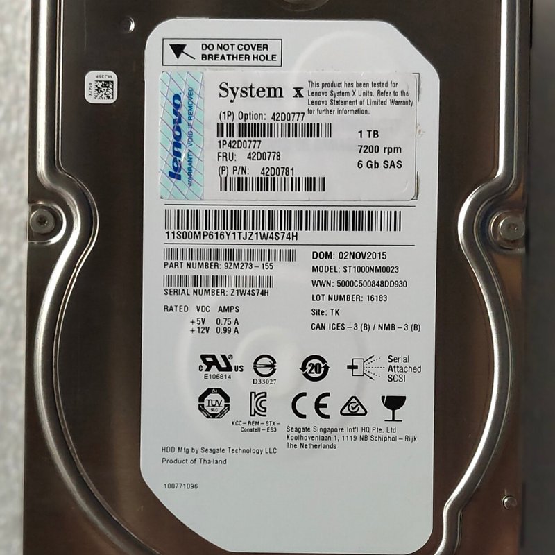 请议价-IBM 希捷 1TB SAS 3.5寸 7200转 6GB企