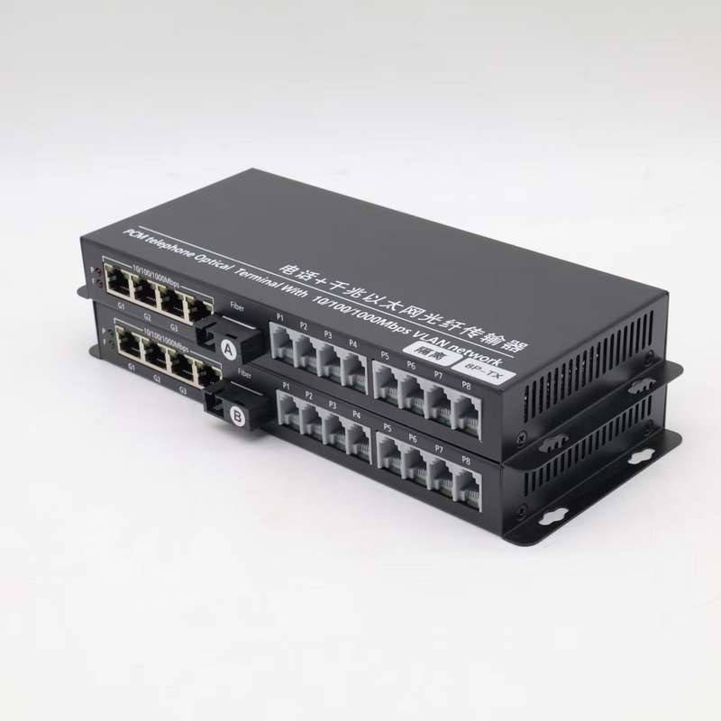请议价-1路2路4路8路光端机带4路千兆隔离口转光纤发器1