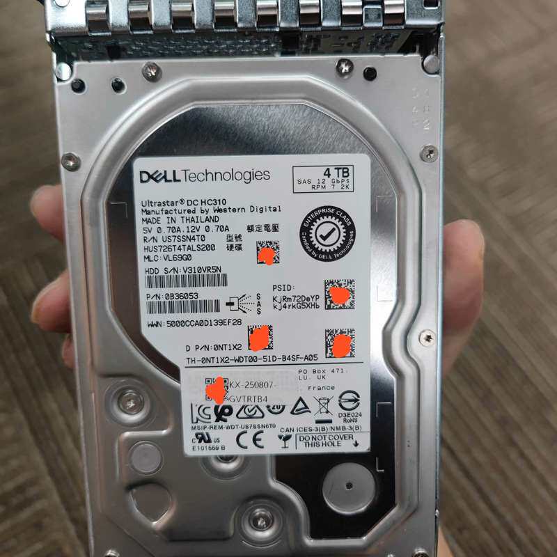 请议价-Dell 4T SAS 硬盘 全新3年保修