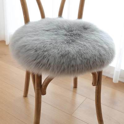 新品小沙羊毛坐垫圆形办公椅垫羊毛皮沙发垫圆凳子坐垫纯羊毛垫毛