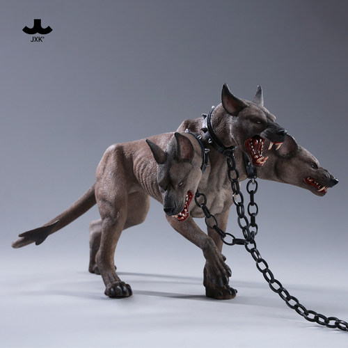 现货 JXK地狱三头犬模型 仿真1/6凶猛冥府地狱狗手办树脂配兵人偶