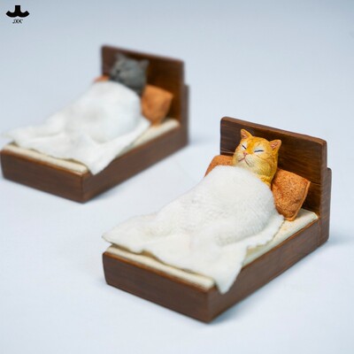 接单JXK酣眠猫模型 仿真萌宠猫咪睡觉创意礼物动物潮玩手办桌摆件
