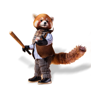 现货 MOSTOYS 胖小达掌上动物城小熊猫全身可动玩偶挂件潮玩