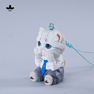 现货 JXK猫小困玩偶摆件手办潮玩公仔树脂小挂件装饰品