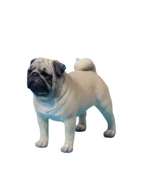 黑衣人八哥犬可爱风哈巴狗摆件