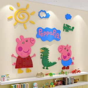3d立体亚克力卡通墙贴纸画男孩卧室儿童房间布置幼儿园墙面装饰娟
