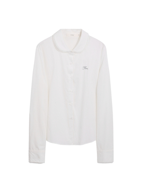 西町村屋长袖衬衣2026春新款学院风白色娃娃领舒适上衣CCBA10463