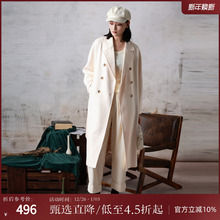 西町村屋休闲双排扣长款风衣女装秋冬新款气质百搭外套XH9C10222