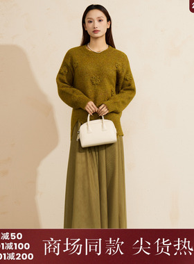 西町村屋韩系套装女装2025冬季新款气质立体花朵上下套XHAD10894