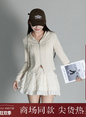 西町村屋运动风分割连帽外套春季新款休闲百搭长袖小衫XAAA10402