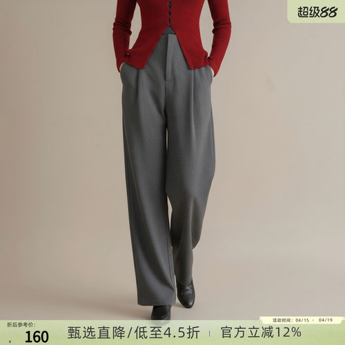 西町村屋通勤西装裤女装春秋季新款松弛感百搭简约裤子XH9C10054