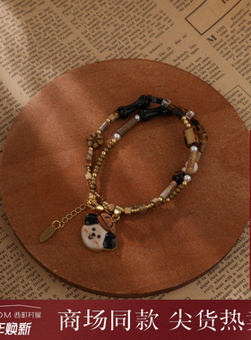 西町村屋可爱帽子小狗百搭项链