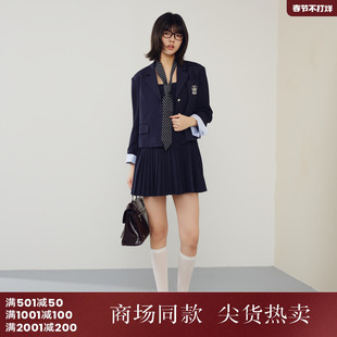 西町村屋学院miu系内外套女装2026春季新款韩系短款套装XABA10689