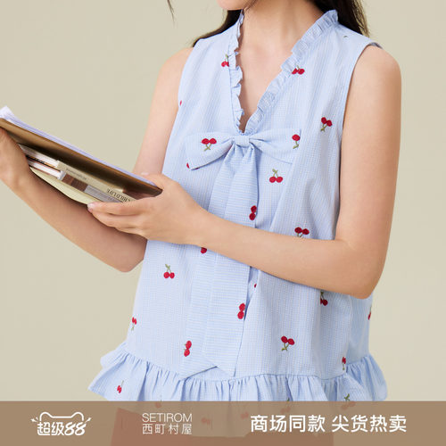 甜美蝴蝶结无袖小衫2026夏季新款简约百搭上衣XHBB10705