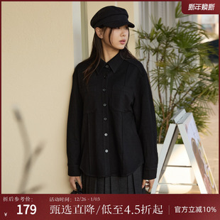 简约内搭长袖 时尚 衬衣HD8103015 女秋冬新款 西町村屋通勤针织衬衫