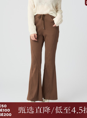 西町村屋高腰针织修身喇叭裤女秋季新款复古气质休闲裤XA9C10051