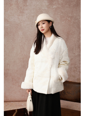 西町村屋新中式绣花短款羽绒服女冬季新款国风百搭外套XH9D10094