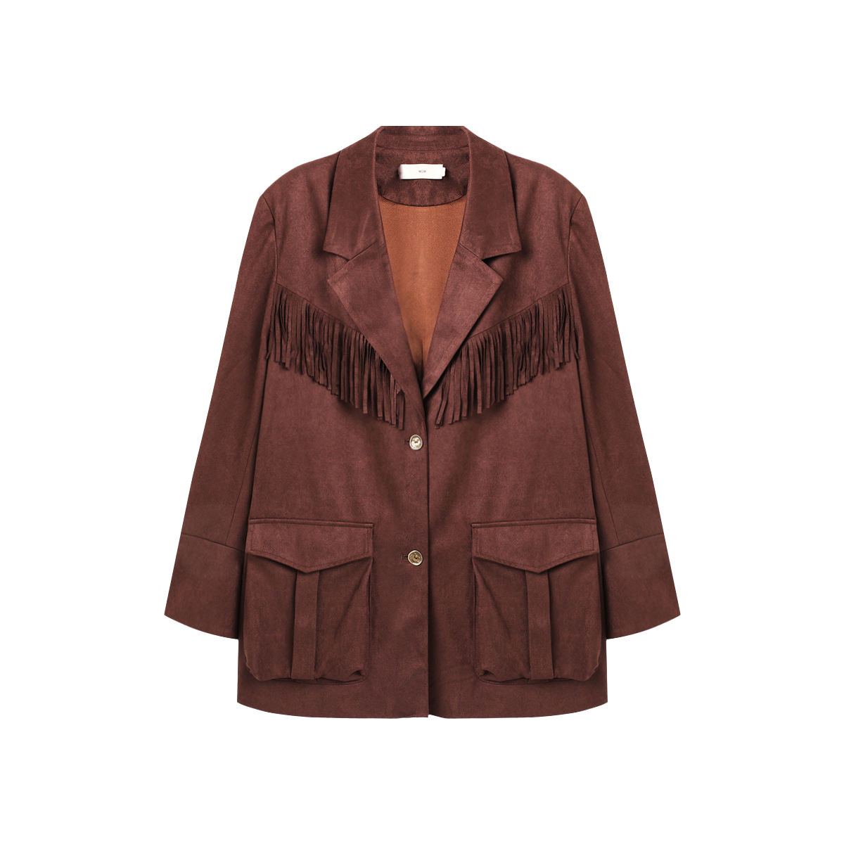 西町村屋波嬉风外套女2025秋季新款流苏设计中长款西装XXAC10152