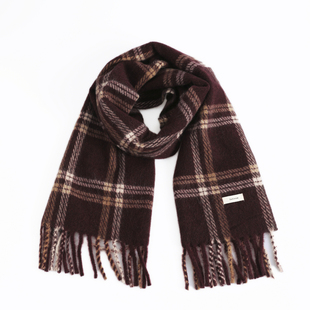 学院风格 新款 纹保暖百搭围脖XHAD40031 冬季 西町村屋韩系围巾女款