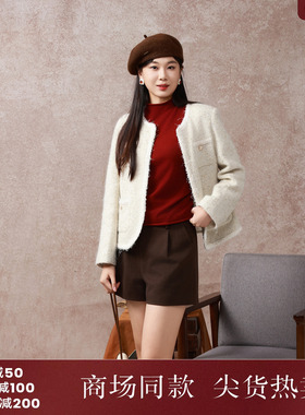 西町村屋小香风短款外套女秋冬新款法式气质千金风上衣XX9D10003