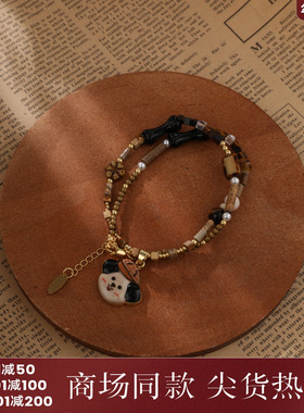 西町村屋可爱帽子小狗百搭项链