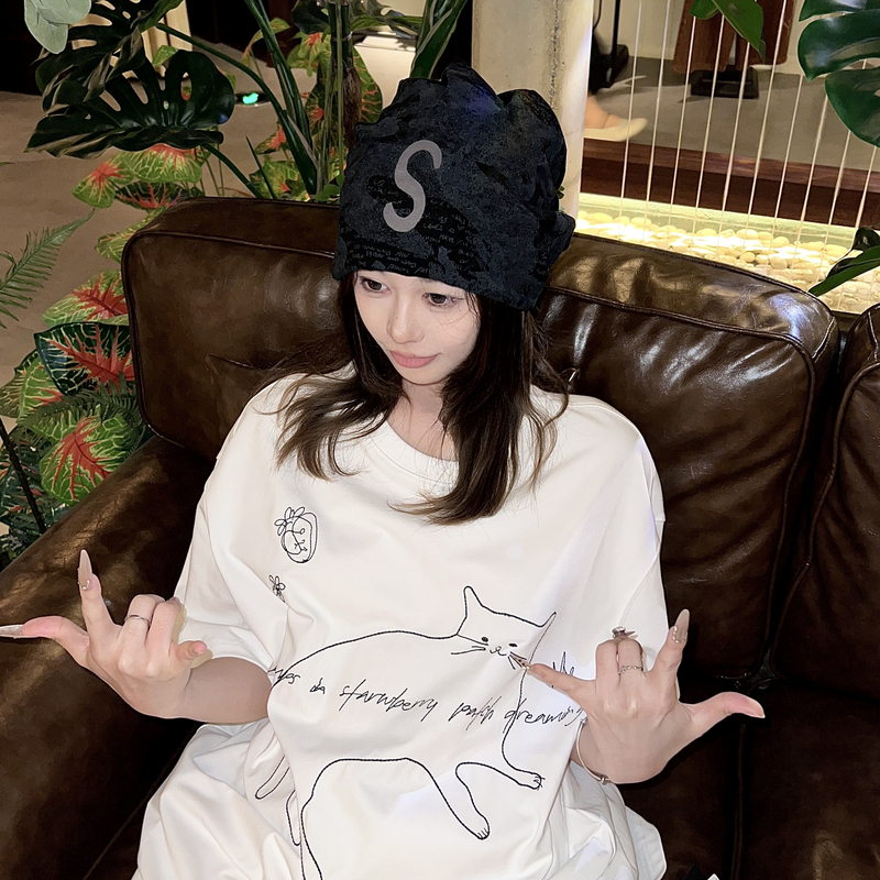 西町村屋美式帽子女2025秋季新款复古感针织潮流堆堆帽XAAC60011