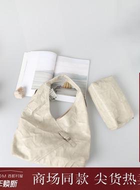 西町村屋慵懒风擦色手抓纹手提包女装新款气质百搭包包XHAA60004