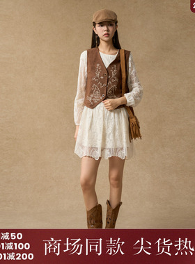 西町村屋复古风内外套女装2025秋季新款文艺民族风套装XHAC10723