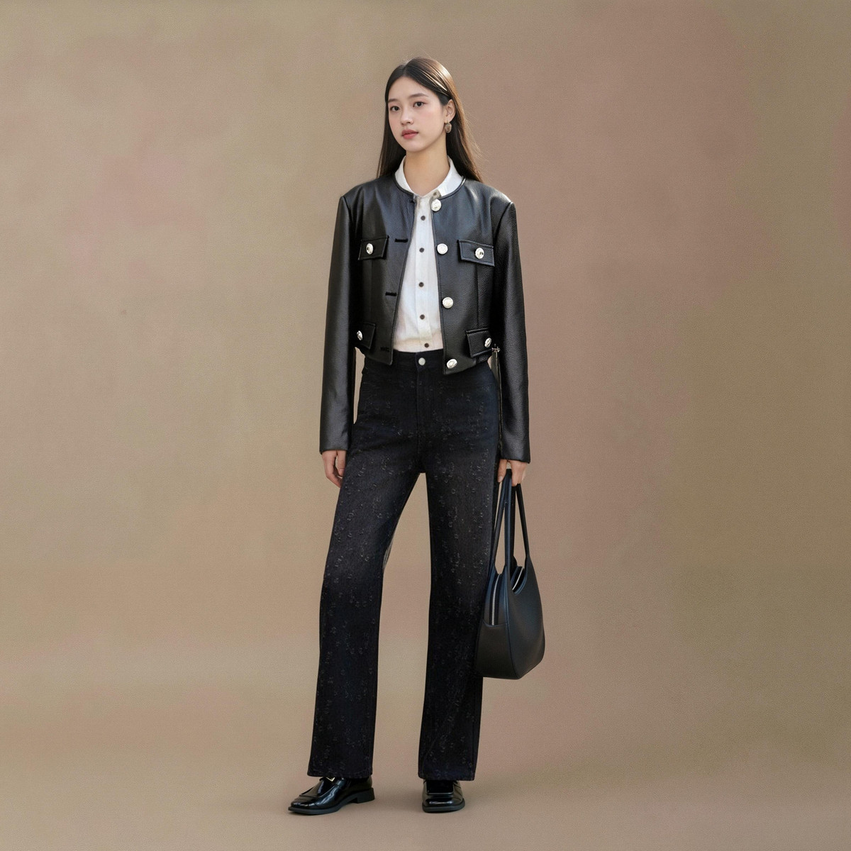 西町村屋简约风皮衣女装春季新款气质肌理感PU短款外套AA9219007,女装/女士精品,短外套,淘宝优惠券,粉丝福利购,淘宝优惠卷