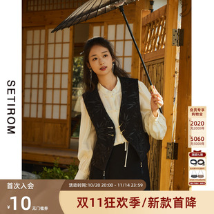 国风短款 西町村屋新中式 新款 百搭春装 复古背心HA9203003 马甲女款