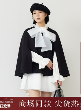 西町村屋斗篷外套2026年春新款气质氛围感休闲舒适上衣CCBA10487